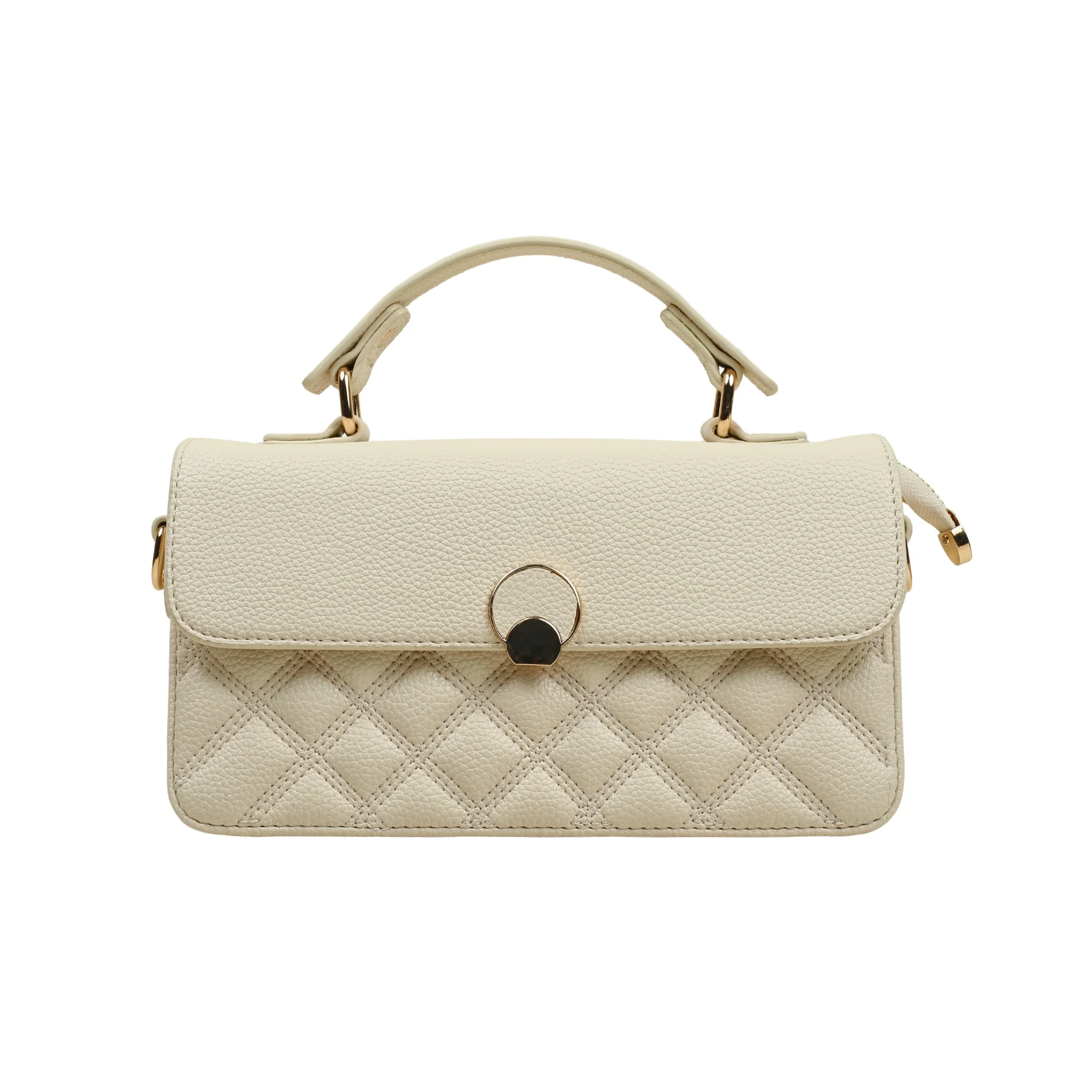 VIBRANT WHITE QUILTED SATCHEL BAG - Image 6
