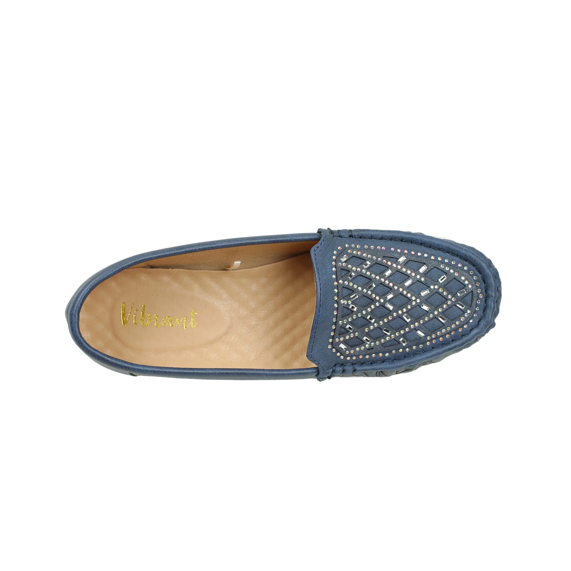 VIBRANT WOMEN'S BLUE SLIP-ON LOAFER (COMFORT MULE) - Image 5