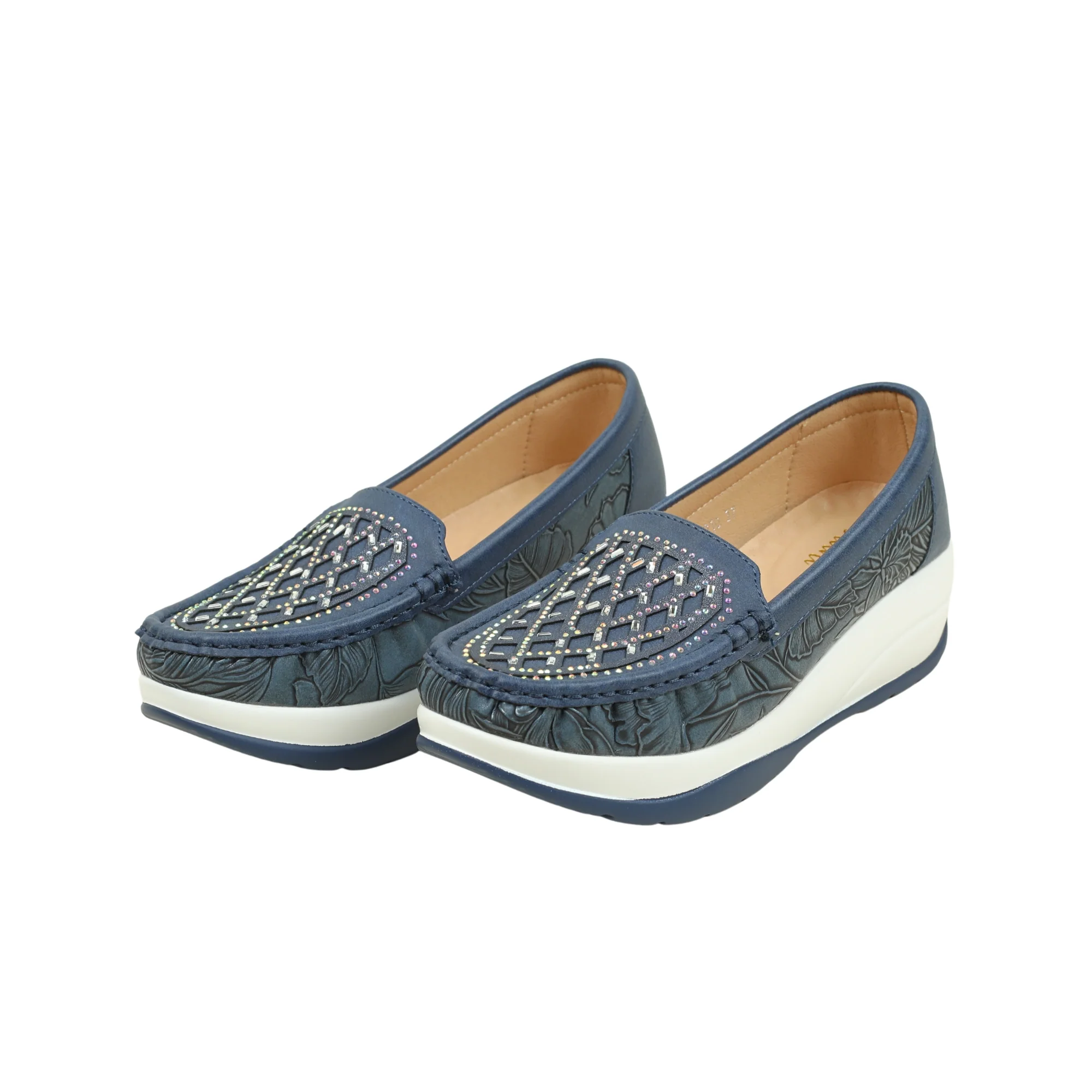 VIBRANT WOMEN'S BLUE SLIP-ON LOAFER (COMFORT MULE) - Image 7