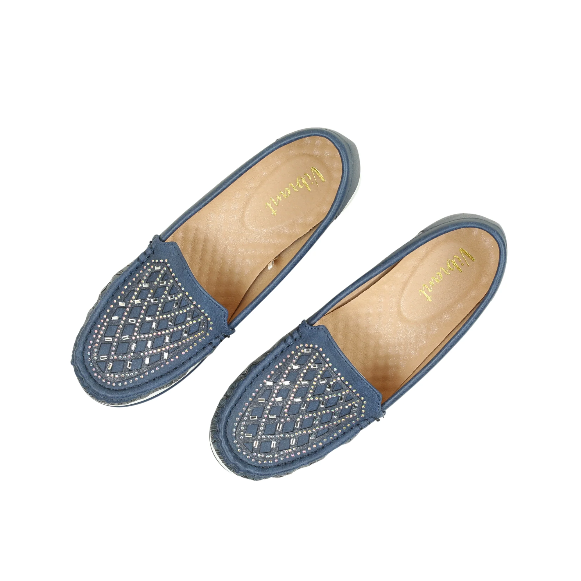 VIBRANT WOMEN'S BLUE SLIP-ON LOAFER (COMFORT MULE) - Image 8